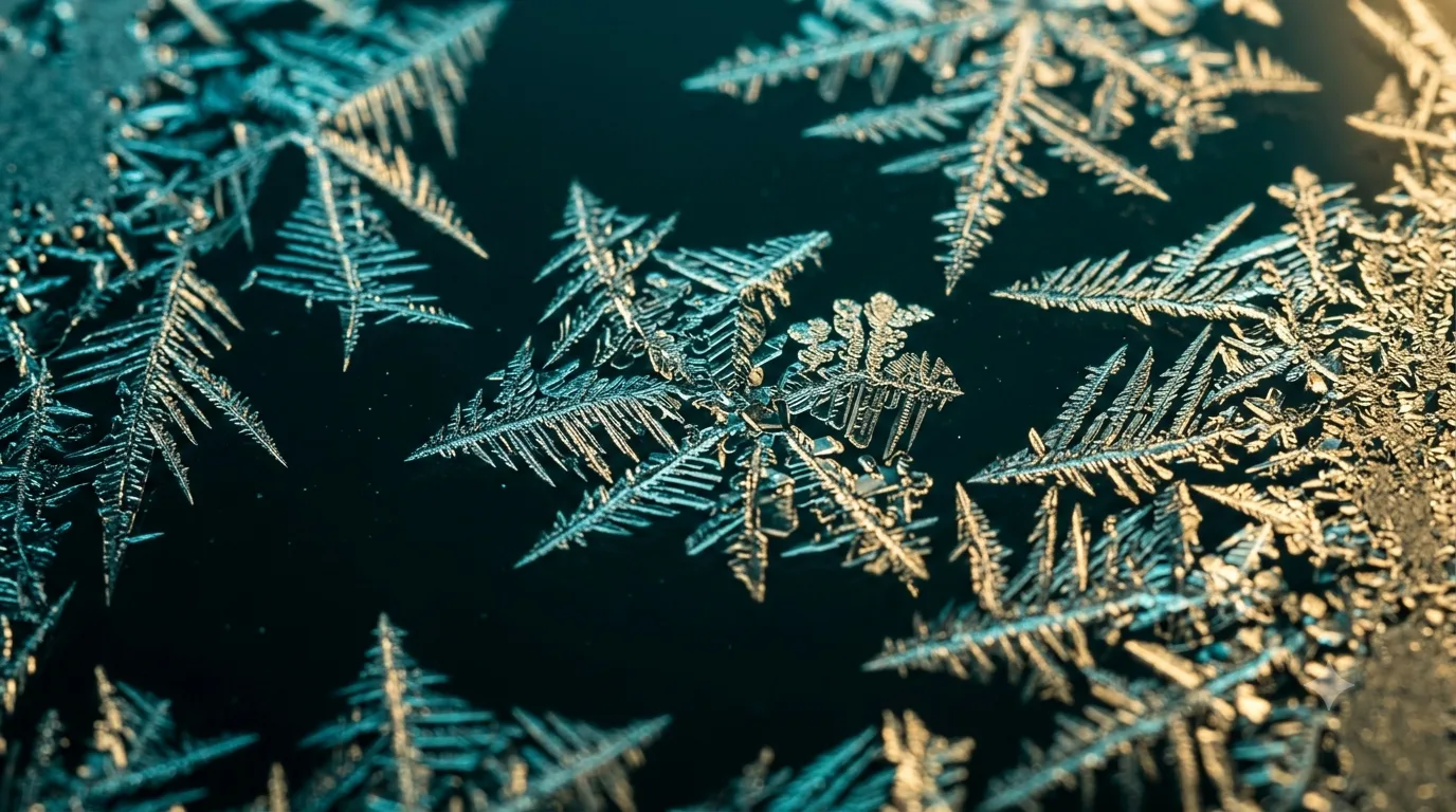 Delicate frost crystals, an illustration of preservation