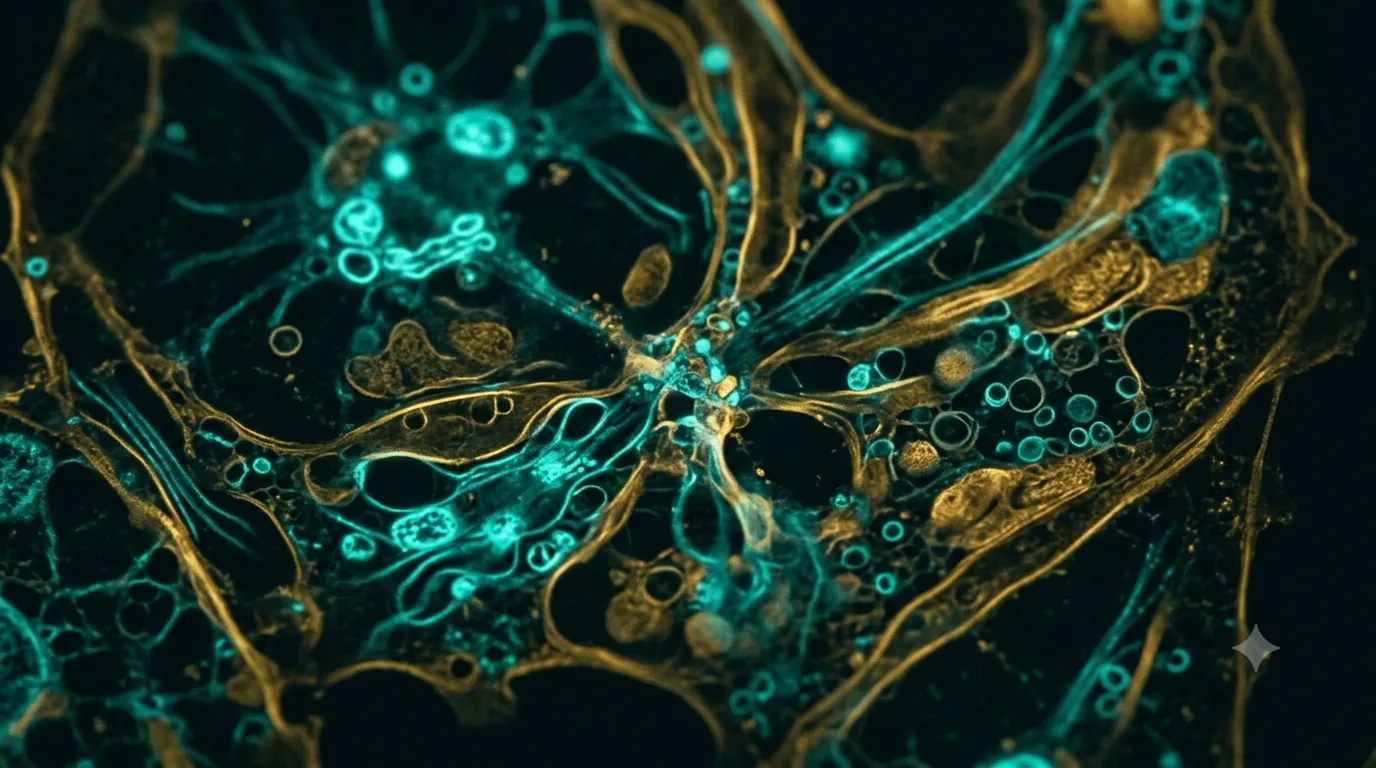 Magnified view of preserved cell and tissue structure
