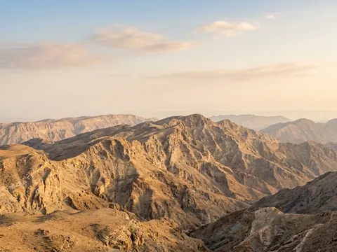 The Hajar mountains near Muscat at sunrise